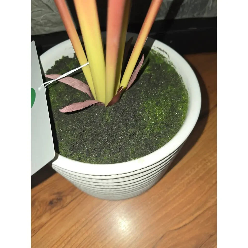 2 Artificial foliage plant ceramic planter 27" grape purple mineral fresco leave - Picture 3 of 6